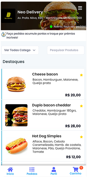 Sistemas na Web - Catálogo Pedidos Mobile